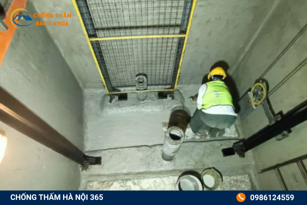 Những rủi ro khi không xử lý chống thấm hố pit thang máy 